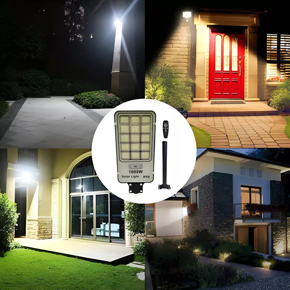 Foco Solar LED 1000W Exterior IP65 - 240 LED Alta Luminosidad con Base