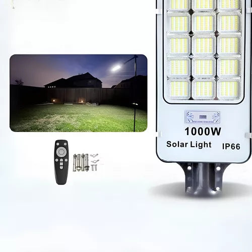Foco Solar LED 1000W Exterior IP65 - 240 LED Alta Luminosidad con Base