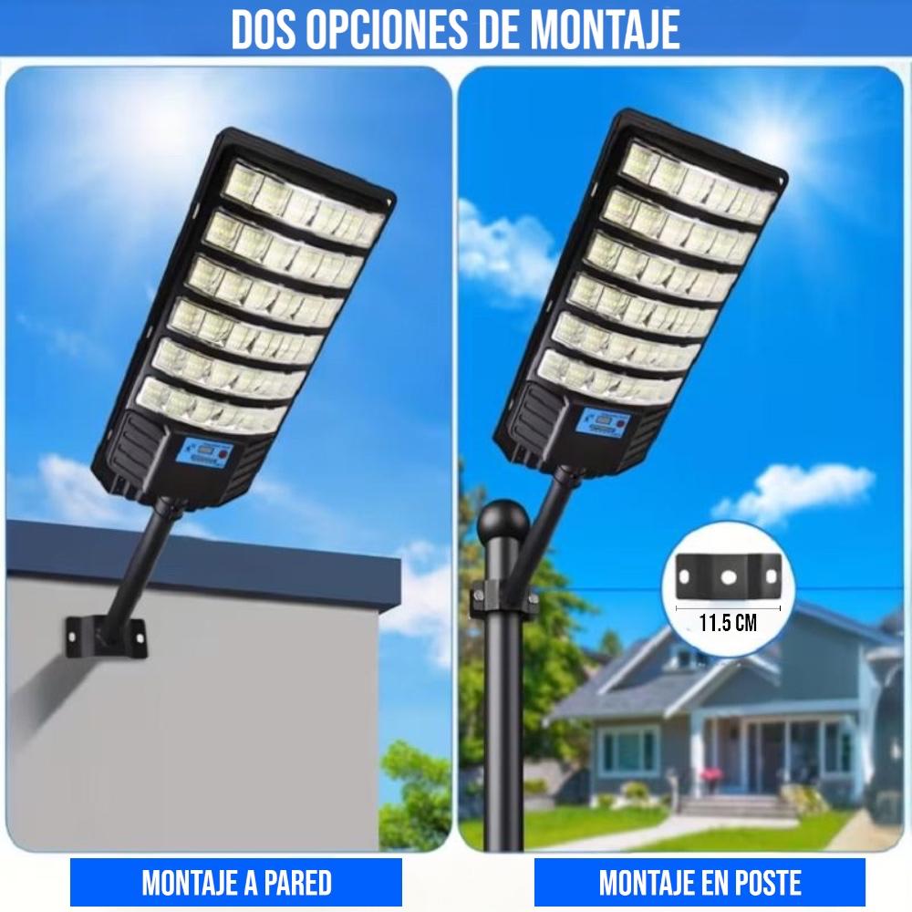 INV-Austral – Foco solar LED exterior 1200W, resistente al agua IP67, control remoto y sensor movimiento para iluminación segura. Chile