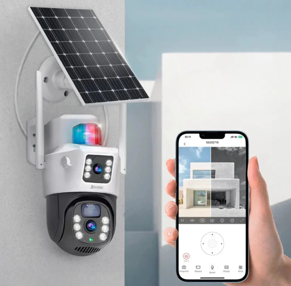 INV-Austral – Cámara de seguridad solar WiFi HD con visión nocturna, ideal para vigilancia tecnológica en exteriores Chile. Chile