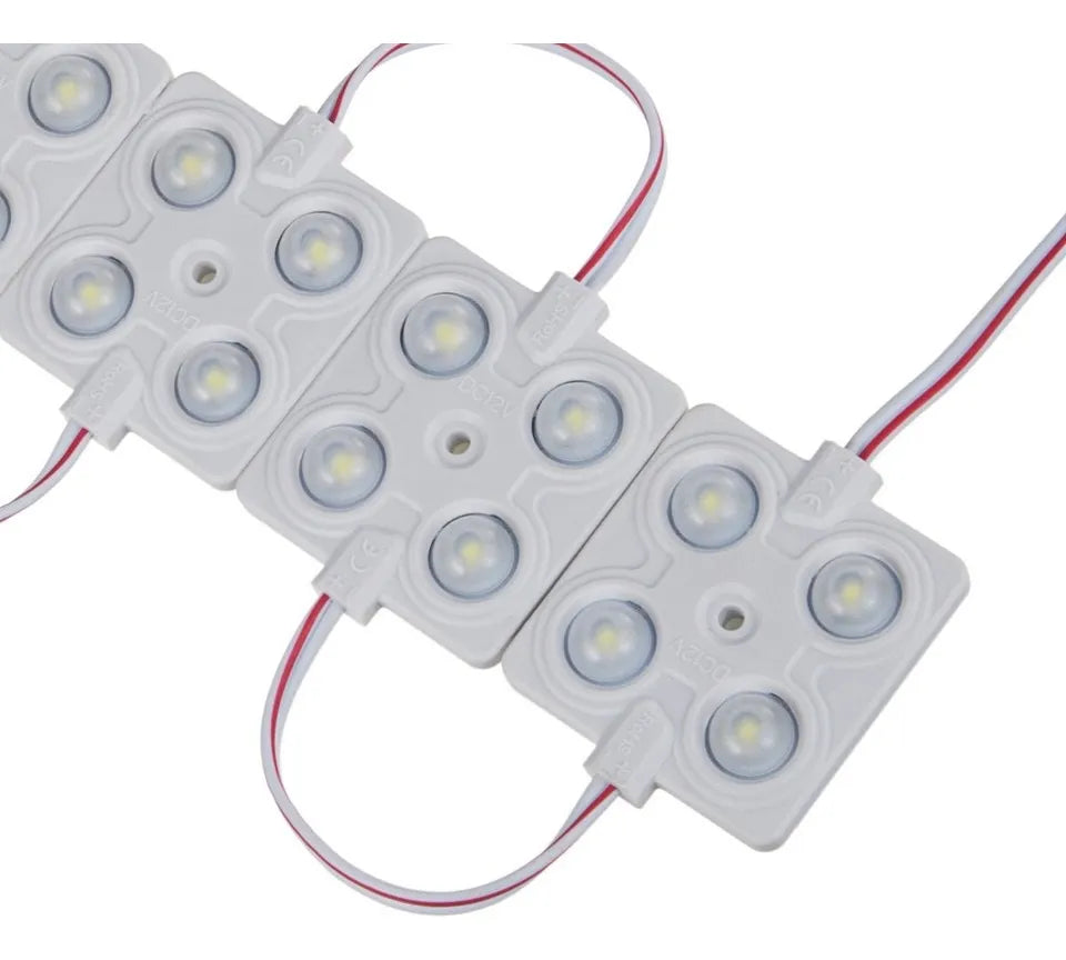 Modulo Led 2835 12v Luz Neutra Pack 10 Módulos De 4 Led Ip65 Blanco Neutro