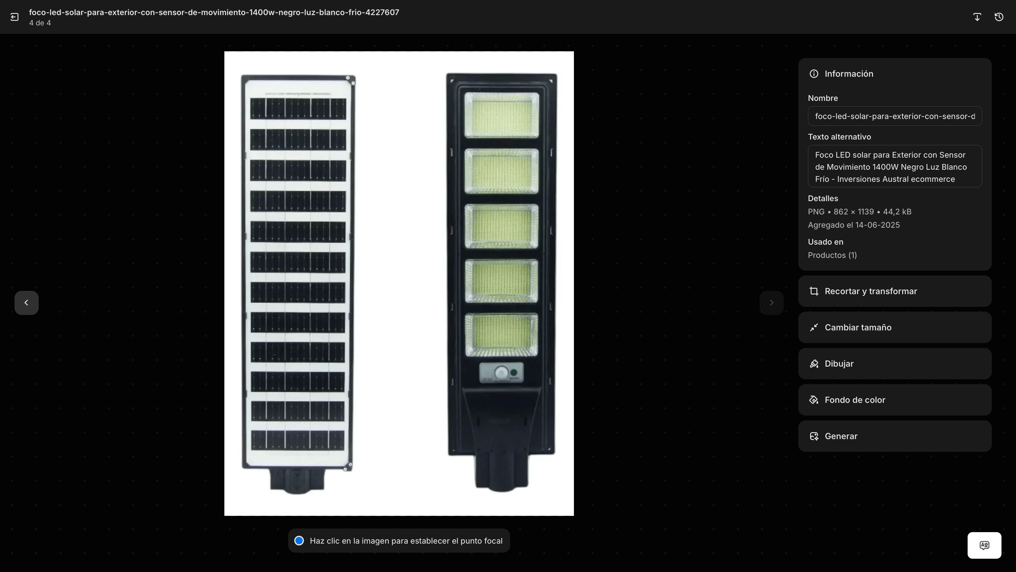 Foco Faro Solar LED 1000W con Control Remoto