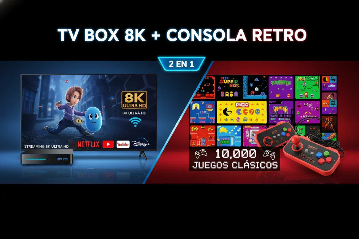 Banner TV Box 8K + Consola Retro 2 en 1