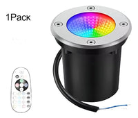 Farol de suelo LED 6w Negro circular de piso ip67-RGB control remoto
