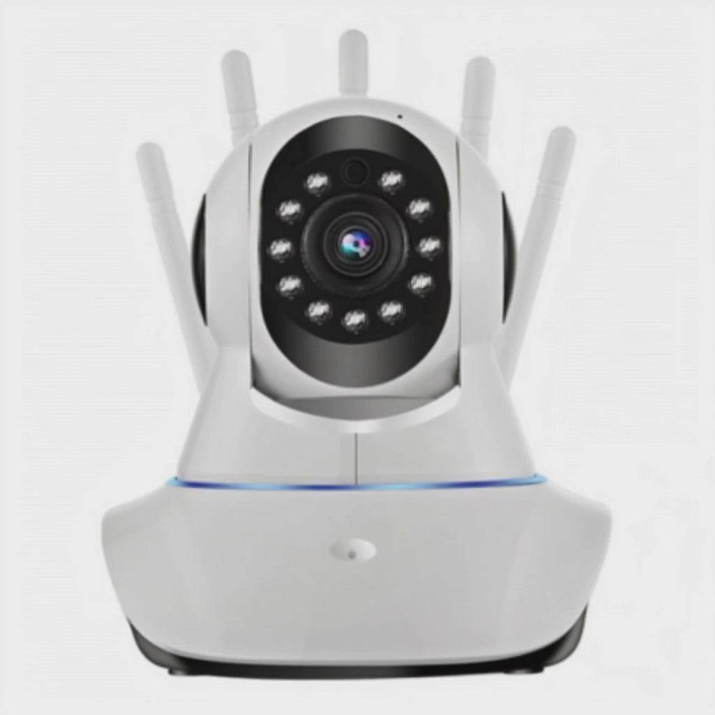 Cámara Robótica IP WiFi 360° Full HD — Seguridad Interior con 3 Antenas