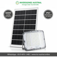 Foco Reflector Solar LED 600W IP67 Exterior con Control Remoto - Máxima Potencia