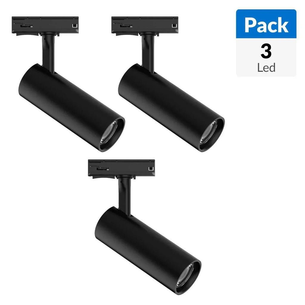 INV-Austral – Kit de 3 focos LED Track Light de 7W con riel de 1 m ideal para iluminación puntual eficiente en hogares y locales. Chile