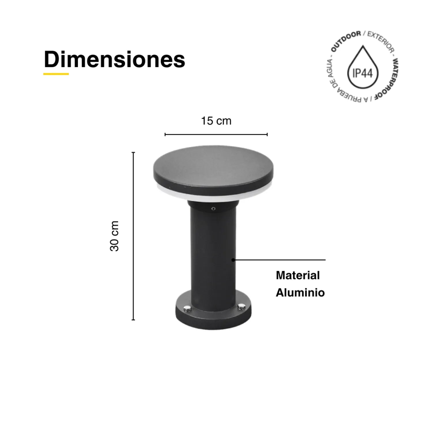 Aplique de jardín Thrisdar LED 7W Negro IP44